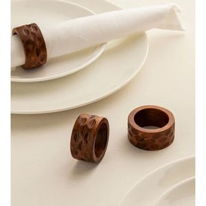 Anneaux de serviette en bois faits à la main, élégants supports de table pour restaurants, hôtels, mariages et décoration de table raffinée - Product Image 2
