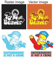 Service de conversion Raster en vecteur à faible coût pour la sérigraphie de t-shirts et la conception d'emballages graphiques