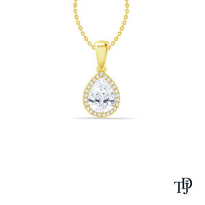 Pendentif en or 14 carats avec diamant solitaire naturel taille princesse cultivé en laboratoire, monture à quatre griffes en V, 0,3 carat, OEM, vente en gros, fabricant et détaillant - Product Image 4