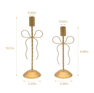 2 ensembles de chandeliers dorés avec nœuds, faits à la main, écologiques, pour mariages, décoration de la maison, anniversaires - Product Image 4
