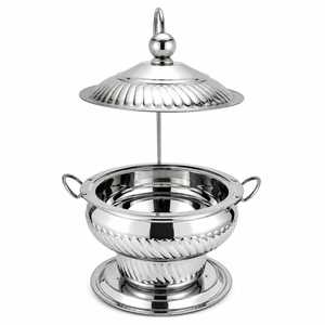 Stainless Steel Chafing Dish with Lid <b>Buffet</b> Food <b>Warmer</b> Round Catering Casserole for Wedding Restaurant - Product Image 2