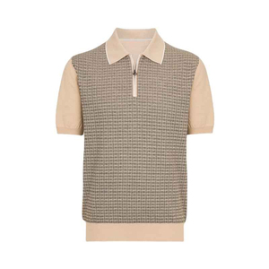 Men's Oversized Heavyweight Polo Shirt Knitted Cotton Short Sleeve Streetwear Casual Polo Shirt Wholesale - Product Image 6