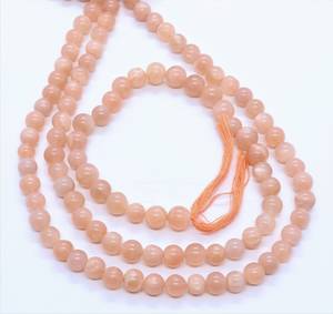 Cuentas Redondas Lisas de Piedra Lunar Melocotón AAA de 6-7MM, Cuentas de Piedra Lunar, 5 Hilos de 13 Pulgadas, Cuentas Redondas de Piedra Lunar Melocotón Natural - Product Image 1
