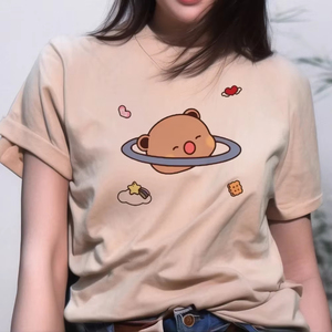 Bubu And Dudu Fashion 2026 Casual T shirt Female Designer <b>Top</b> Female Street Clothing Breathable Jersey Fit Short Sleeve - Product Image 6
