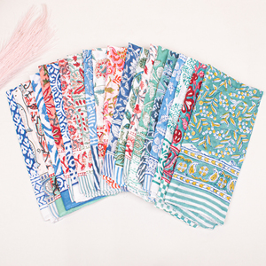 Vintage Premium Hand-Block Printed Kerchief Cotton <b>Scarf</b> Ethnic <b>Square</b> Multifunctional Handkerchief Colorful Bandana Fashion - Product Image 1