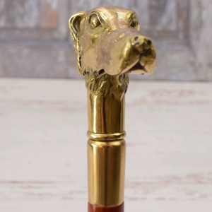 Bâtons de marche rustiques modernes en bois naturel écologique avec poignée en laiton poli, idéaux pour les cadeaux - Product Image 1