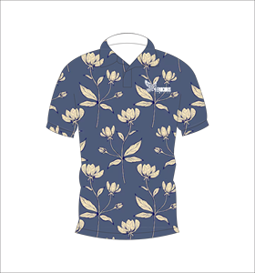 เสื้อโปโลลายพฤกษศาสตร์สีกรมท่าแบบสั่งทำพิเศษ ระบายอากาศได้ดี น้ำหนักเบา เหมาะสำหรับทีมกอล์ฟ แขนสั้น พิมพ์ลายแบบซับลิเมชั่น เสื้อผ้าลำลอง - Product Image 2