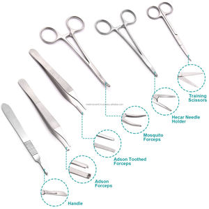 Kit de formation aux sutures médicales avec outils chirurgicaux en acier inoxydable, manuel, certifié CE ISO Classe I, OEM ODM, grossiste Medivolve - Product Image 2