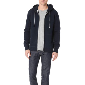 Sweat à capuche zippé décontracté en molleton pour homme, avec logo personnalisé, impression 3D en relief, haute qualité, imperméable, 100% coton - Product Image 5