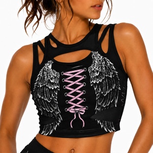 Custom Sexy Women's Gothic Y2K Lace Crop Tank <b>Top</b> with Embroidery Skinny Fit Sleeveless Fitness Streetwear OEM Camisole - Product Image 6