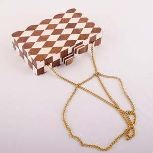Pochette de soirée haut de gamme en bois et résine, faite à la main, motif géométrique, sac à main de créateur, cadeau de mariage ou de fête - Product Image 2
