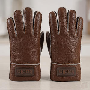 Guantes de Piel de Oveja con Textura Granulada Marrón Premium Kadia, Logotipo Personalizado, Guantes Cálidos de Invierno para Hombre |   Guantes Ecológicos Transpirables con Pantalla Táctil - Product Image 5