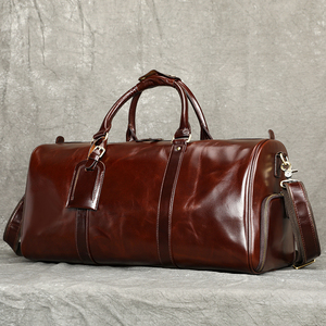 Sac de voyage pour homme en cuir véritable Crazy Horse avec compartiment à chaussures, sac de week-end, sac de voyage pour une nuit, sac de sport en cuir pour homme - Product Image 4