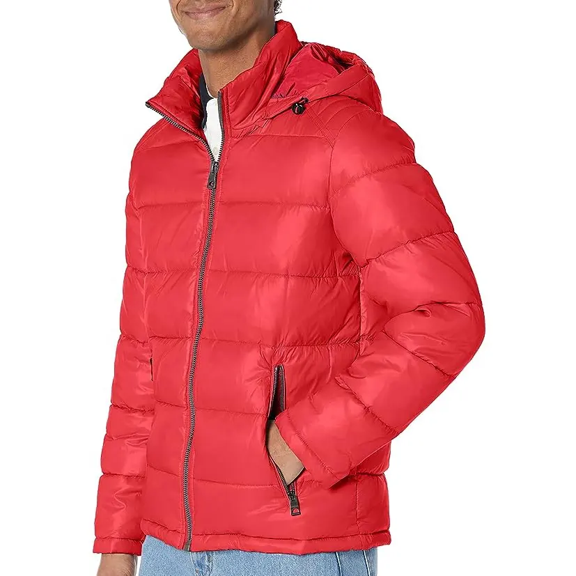 Chaqueta acolchada con costuras personalizadas de diseñador de moda para hombre, chaqueta acolchada con cuello alto, chaquetas de estilo callejero personalizadas