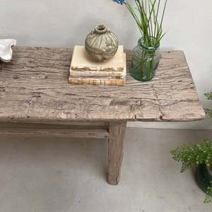 Mesa Consola de Madera Rústica, Banco de Entrada de Madera Natural Envejecida, Mesa Estrecha para Pasillo Estilo Wabi Sabi, Mesa para Sala de Estar Estilo Farmhouse - Product Image 4