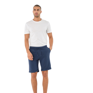 Custom <b>Mens</b> <b>Navy</b> Sweat <b>Shorts</b> Elastic Waist Drawstring Side Pockets Above Knee Casual Relaxed Fit Private Label Wholesale <b>Shorts</b> - Product Image 3