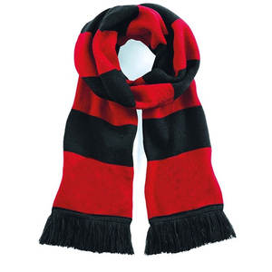 Écharpe de football personnalisée rouge/noire de qualité supérieure pour votre équipe - Badge imprimé en couleur - Product Image 1