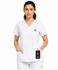Conjunto de Ropa Médica de Alta Calidad, Tejido con Agujas, Poliéster/Algodón, Sin Costuras, Diseño de Logotipo Personalizado OEM, Uniforme de Enfermería Unisex - Product Image 4