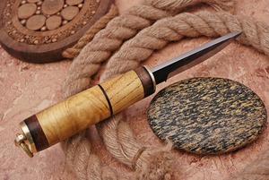 Couteau médiéval, couteau de ceinture, acier au carbone forgé à la main 1095 Couteau médiéval, couteau de ceinture, acier au carbone forgé à la main 1095 4174 - Product Image 2