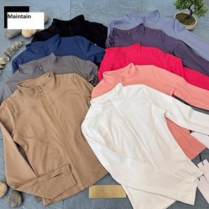 Veste de sport pour homme à col montant zippé, manches longues, coupe ajustée, en polaire et élasthanne, respirante, avec poche, séchage rapide, couleur unie - Product Image 3