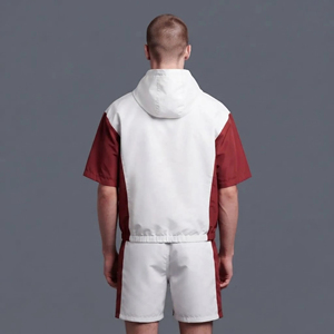 Conjunto de Chaqueta y Pantalones Cortos de Nailon Personalizados OEM/ODM, Fabricante Mayorista de Ropa Deportiva Ligera con Logotipo Impreso en DTF, Traje Deportivo para Hombre - Product Image 6