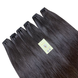 Extensions de cheveux naturels lisses noirs de qualité supérieure, vente chaude, mèches de cheveux vierges humains du Vietnam, directement de l'usine - Product Image 1