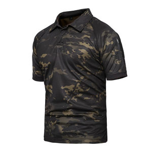 Camiseta Táctica para Hombre, Camiseta Casual de Camuflaje, Cuello Redondo, Manga Corta, Elástica, para Entrenamiento, Polo Táctico - Product Image 2
