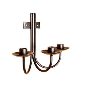 Base de metal de hierro negro mate con recubrimiento en polvo y portavelas doble de vidrio esmerilado para centro de mesa de comedor o decoración de baño. - Product Image 5