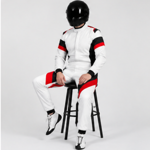 Traje de Carreras de Manga Larga para Hombre, Blanco, Negro y Rojo, Resistente a las Llamas, de Secado Rápido, Transpirable, de Poliéster, para Todas las Estaciones, Personalizable - Product Image 5