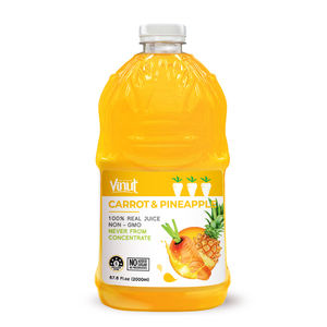 Jugo de Zanahoria y Piña 100% Natural, 2000 ml, Botella de 67.6 oz, Sin Azúcares Añadidos, Sin Conservantes, 24 Meses de Duración - Product Image 1