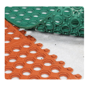 Heavy Duty Red Interlocking Restaurant / Bar <b>Grease</b> Resistant Rubber Floor Mat 36x36 Inch - Product Image 1