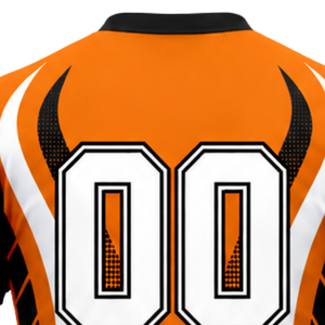 Manufacturer Orange Black Sublimated Volleyball Jersey Short Sleeve Sports Shirt Athletic Team Wear Training Competition Outfit - Product Image 6