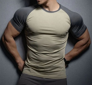 T-shirts de sport pour hommes en jersey 100% coton extensible, séchage rapide, respirants, manches courtes, imprimés, couleurs personnalisées, 200g - Product Image 4