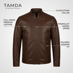 Veste en cuir sur mesure pour homme, coupe ajustée |   Fabricant de vêtements de mode haut de gamme, respirants, élégants et très demandés - Product Image 5