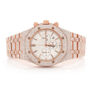Reloj Iced Out de Moissanita con Diamantes VVS, Lujo Hip Hop, Acero Inoxidable, Cuarzo, Unisex, Correa de 20mm, Esfera de Cristal - Product Image 1