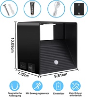 Lampe murale LED rechargeable par USB en aluminium avec détecteur de mouvement, batterie 4000 mAh, blanc chaud, pour chambre à coucher, salon, escaliers et couloir