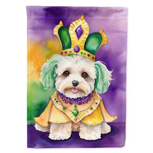 Maltipoo King Mardi Gras Multicolor <b>Garden</b> <b>Flag</b> Mailbox Decorative Yard Banner for Patio Artwork Flower Beds Size - Product Image 1