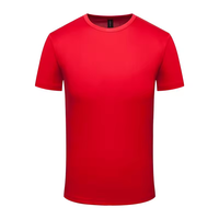 T-shirt décontracté unisexe en maille à col rond et manches courtes, coupe classique, couleur unie, vente en gros promotionnelle