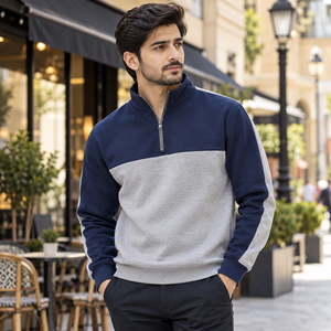 Veste polaire pour homme à col montant, manches souples, texture douce, conçue avec un textile polaire brossé - Product Image 1