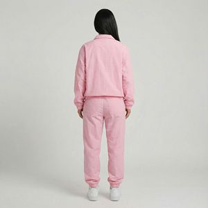Custom Women <b>Pink</b> Zip Up Hoodie Jogger <b>Tracksuit</b> Cotton Fleece Two Piece Casual Streetwear Sportswear Apparel OEM <b>Set</b> - Product Image 3