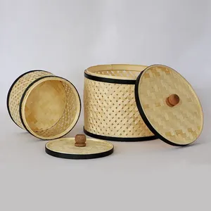 Cesta de Bambú Premium con Asas, Caja de Almacenamiento Tejida, Organizador de Cocina, Contenedor de Alimentos, Accesorios para el Hogar, Cesto para Ropa Sucia - Product Image 4