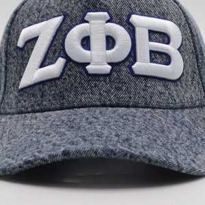 หมวกแก๊ป Zeta Phi Beta สีเทา ปักลาย ZPB หมวกสมาคมนักศึกษาหญิง ปรับขนาดได้ ทรงแบน ทันสมัย สวมใส่สบาย - Product Image 3