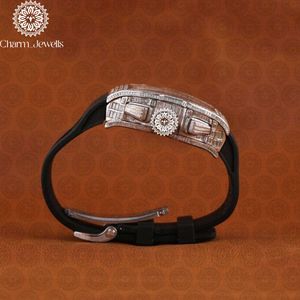 Reloj Mecánico Rectangular de Acero Inoxidable de Lujo Charm_Jewells, 43 mm, Analógico, Cristal de Zafiro, Correa de Goma, Moda Masculina - Product Image 5