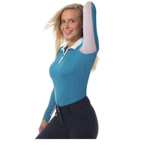 Chemise d'équitation respirante pour concours, manches longues, vêtements de compétition, Spandex/Polyester respirant, brodée - Product Image 1