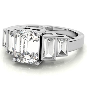 <b>Emerald</b> Cut Solitaire Moissanite <b>Ring</b> 925 Sterling <b>Silver</b> 18K Gold Plated Luxury Engagement Wedding Promise Bridal <b>Ring</b> - Product Image 3