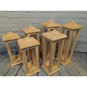 Juego de Faroles Rectangulares de Madera con Portavelas para Decoración del Hogar, Acabado Duradero - Product Image 2