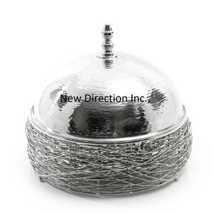 Pot de service pour table à dîner Design martelé Chauffe-plats Acier inoxydable plaqué or brillant Casseroles isolées Pot de service - Product Image 4