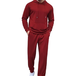 Ensemble de survêtement unisexe, pull-over uni, sweat-shirt et pantalon de survêtement surdimensionnés, ensembles de survêtements pour homme, 100% coton - Product Image 3