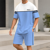 Ensemble de survêtement décontracté unisexe minimaliste avec t-shirt à col rond |   Imprimé estival 100% coton léger respirant à séchage rapide tendance