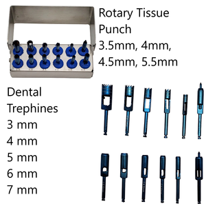 Kits d'implants dentaires 8 pièces, perce-tissus manuel réutilisable en titane, trephine, foret en acier inoxydable allemand certifié CE BBI-381 pour os - Product Image 4